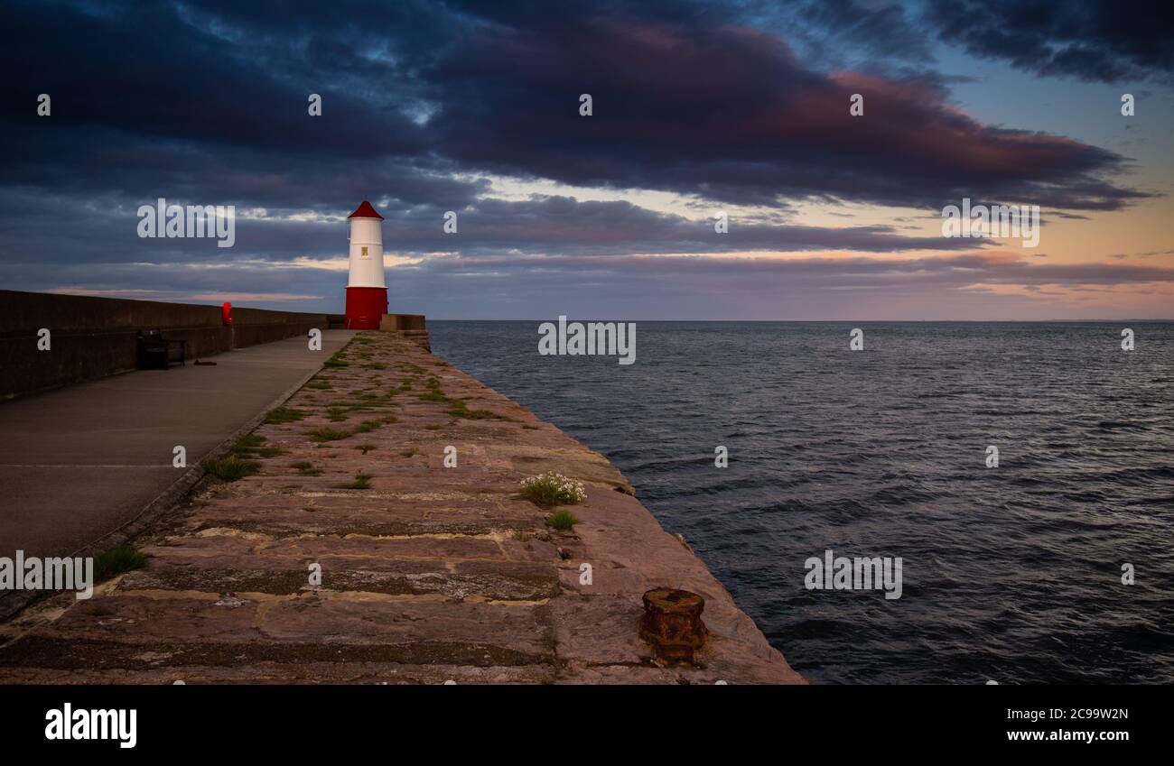 Berwick Lighthouse das nördlichste in England bei Berwick upon Tweed, Northumberland. Stockfoto