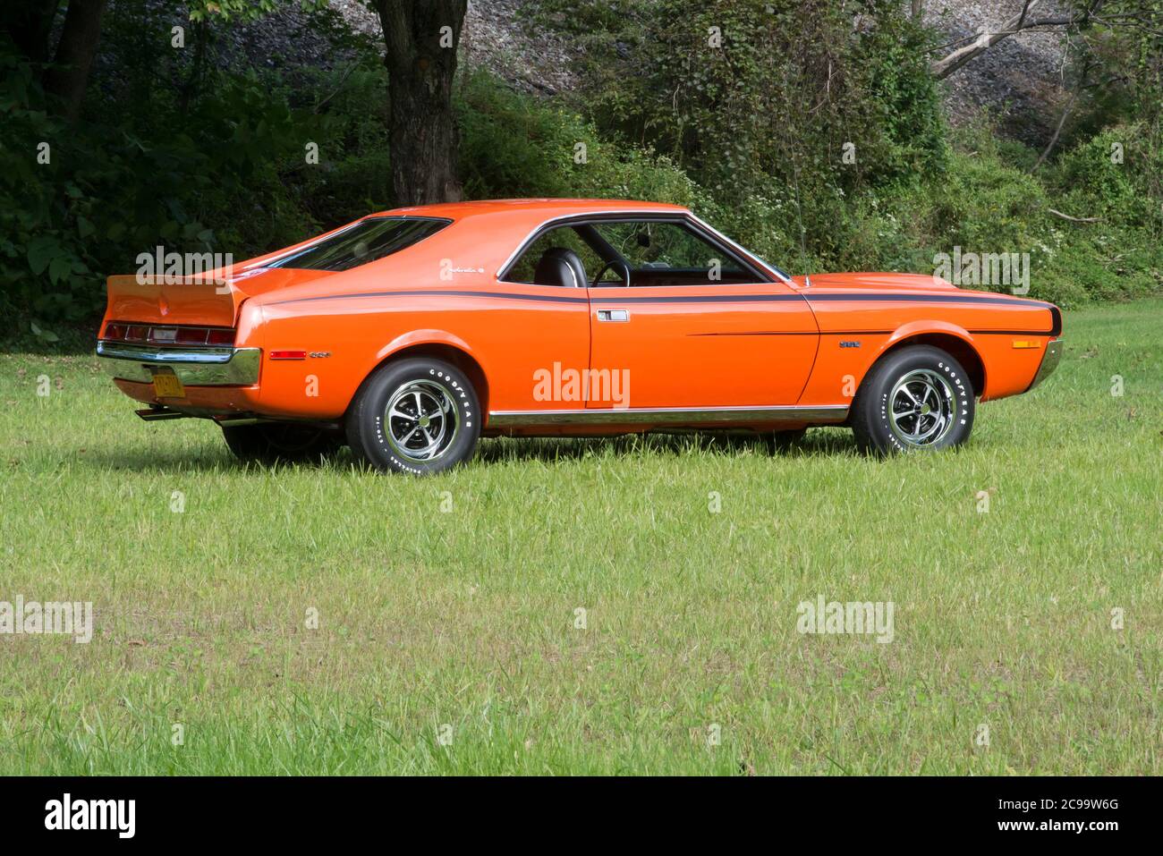 1970 American Motors Javelin Rückansicht von drei Viertel im Feld Stockfoto