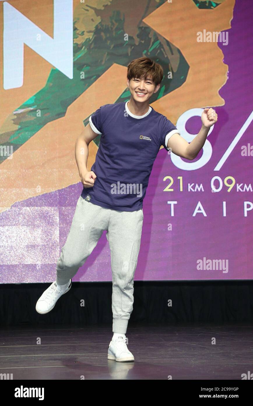 Taipeh. Juli 2020. Aaron Yan nimmt am 28. Juli 2020 als Botschafter in Taipei, Taiwan, China, am "National Geography Nat Geo Run" Teil. (Foto von Top Photo/Sipa USA) Quelle: SIPA USA/Alamy Live News Stockfoto