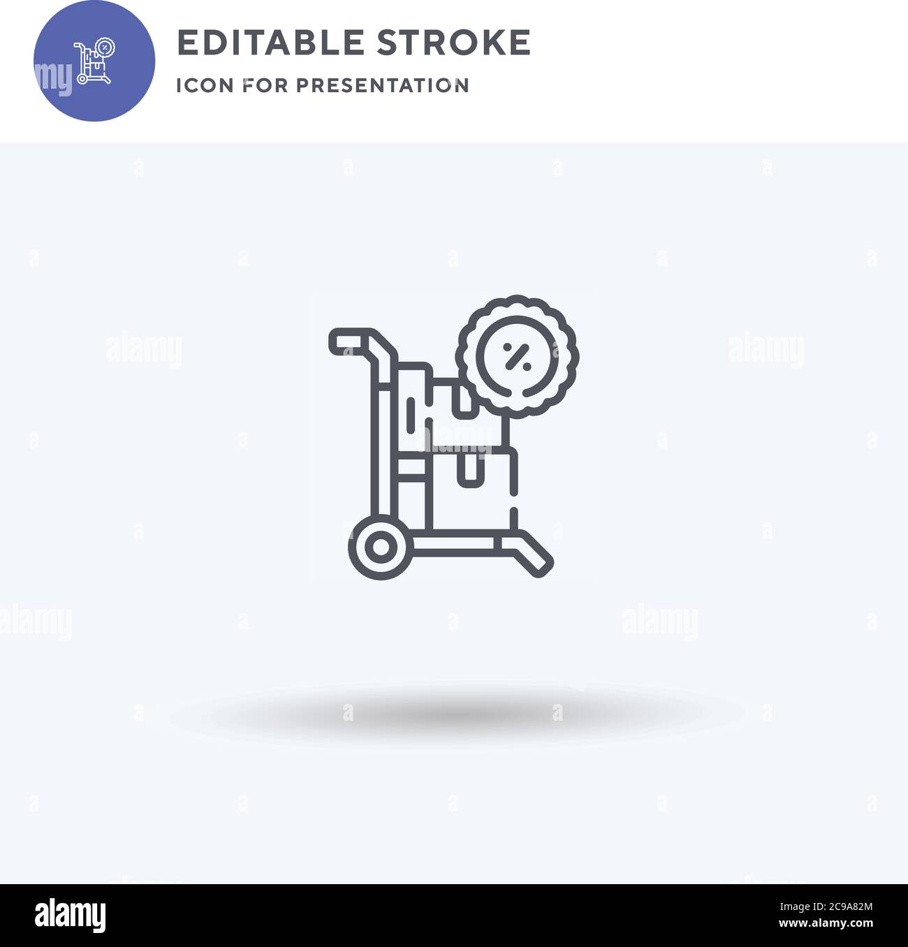 Trolley-Symbolvektor, gefülltes flaches Schild, solides Piktogramm isoliert auf Weiß, Logo-Illustration. Rollwagensymbol für die Präsentation. Stock Vektor