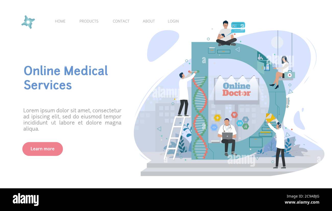 Illustrationen zu medizinischen Konzepten. Bannerbild für Websites oder Apps. Medizinische Online-Dienste. Stock Vektor