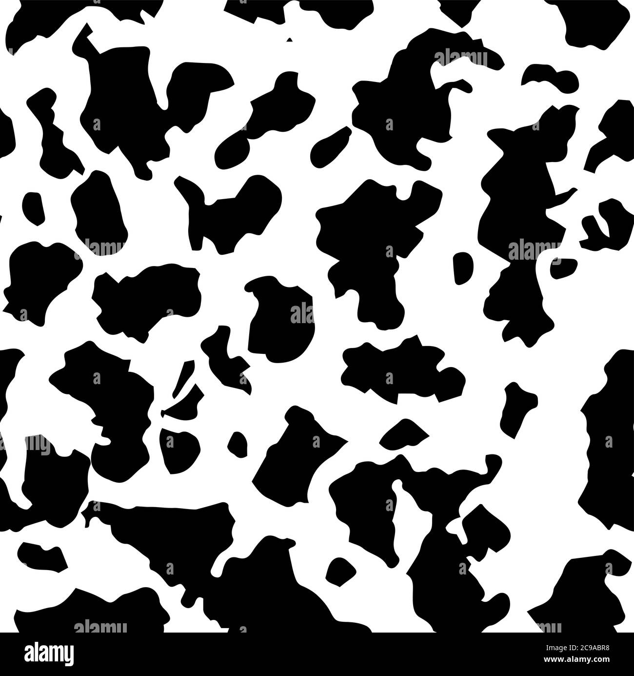 Kuh Muster Textur Nahtloses schwarz und weiß , Doodle-Stil. Kann für Hintergrundbilder, Musterfüllungen, Webseiten-Hintergrund, Oberflächenstrukturen verwendet werden. Dalmatien Stock Vektor