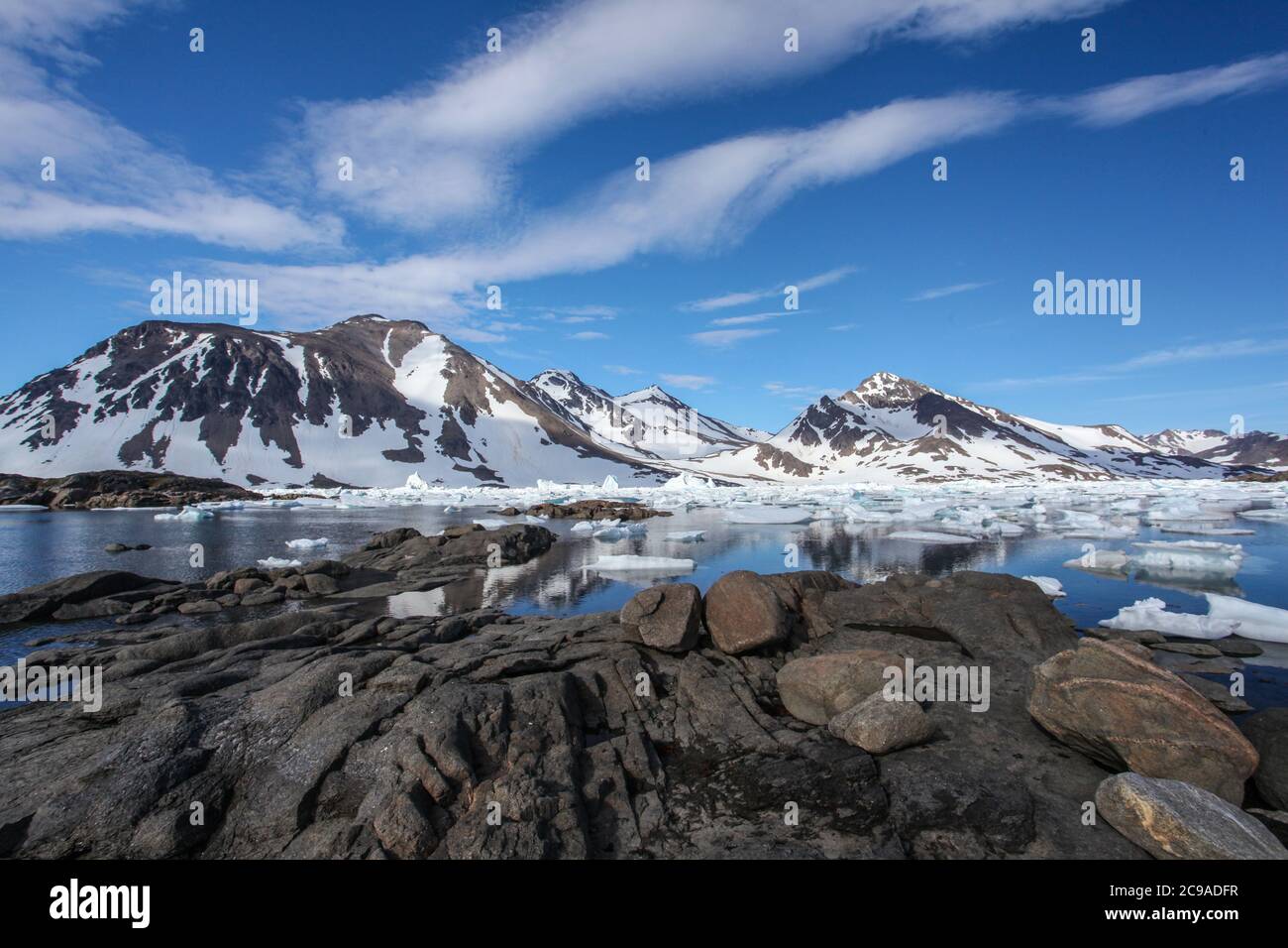 Insel Kulusuk in Ostgrönland. Stockfoto