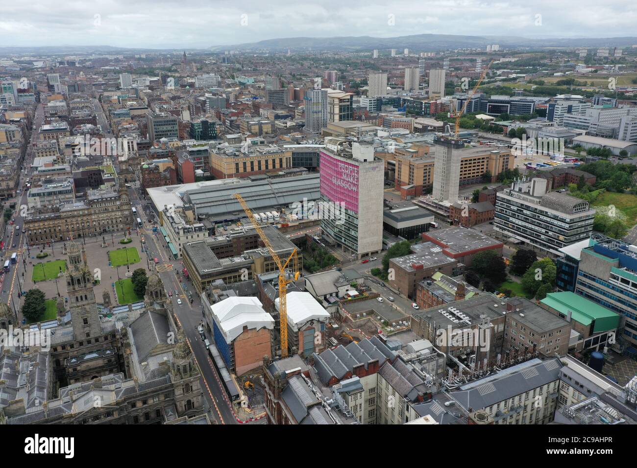 Luftaufnahme von Glasgow. Stockfoto