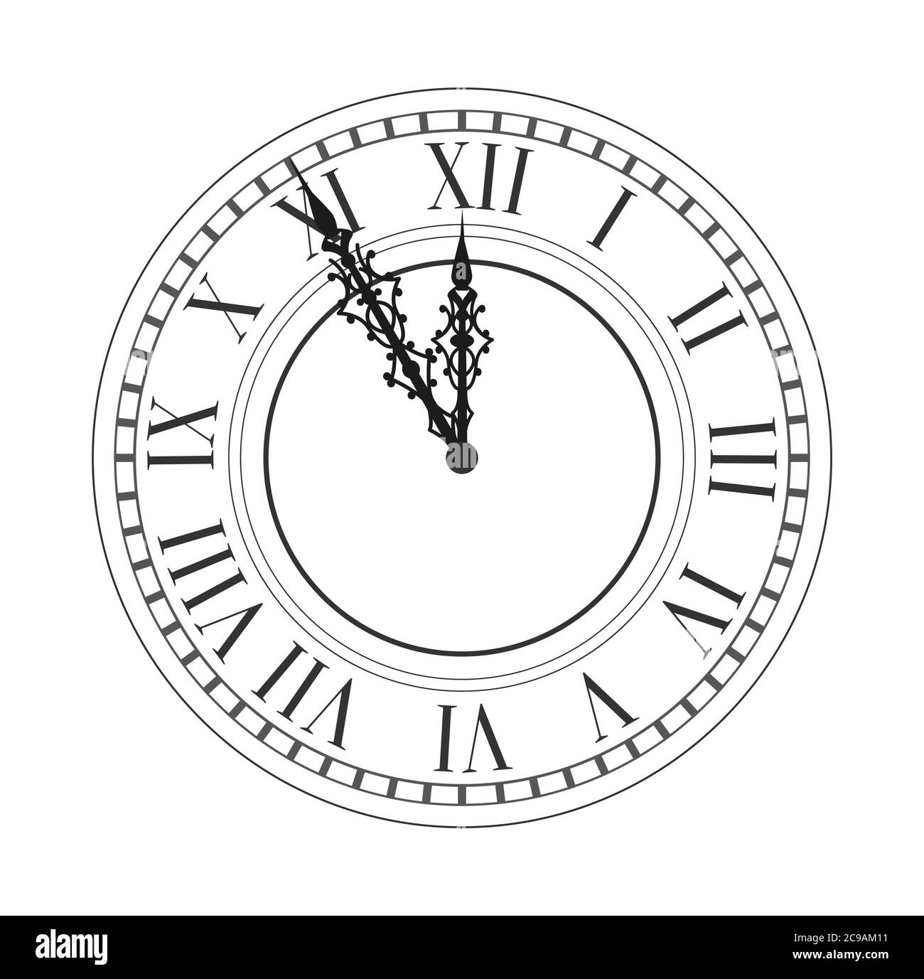 Vintage-Uhr. Vektor antike alte Uhr. Vektorgrafik. Stock Vektor