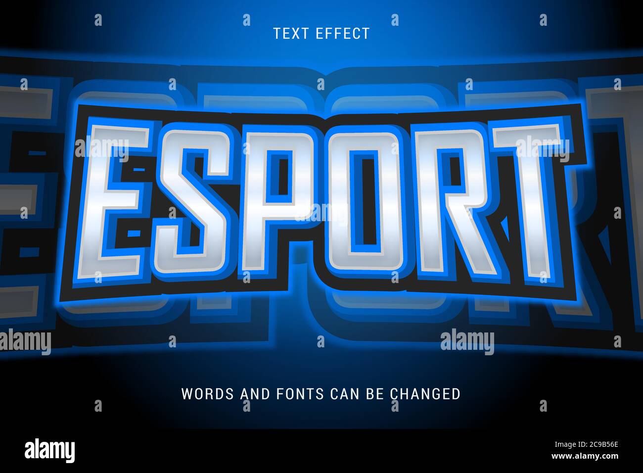 ESport Texteffekt 100% editierbares Vektorbild Stock Vektor