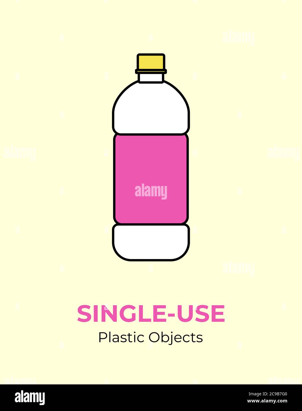 Kunststoff rosa Flasche. Vektordarstellung der Einweg-Recycling-Plastikflasche. Isolierte transparente Flasche. Stock Vektor