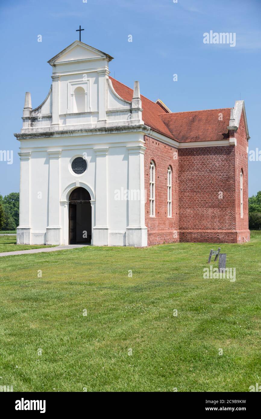 St. Mary's, Maryland, Jesuitengeschichte, Nachbildung der St. Mary's Chapel. Ursprünglich erbaut 1667, rekonstruiert um 2010. Stockfoto