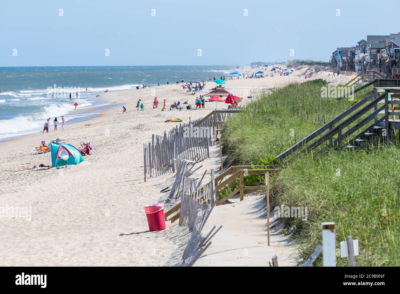 Avon, Outer Banks, North Carolina. Avon Beach an einem Sommertag. Stockfoto