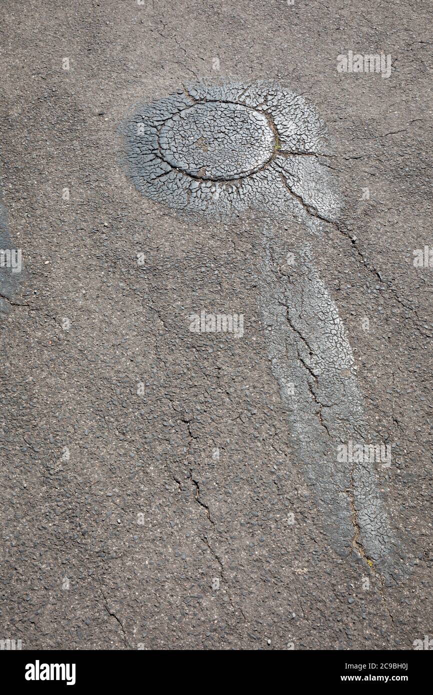 Komet in Asphalt, Deutschland Stockfoto