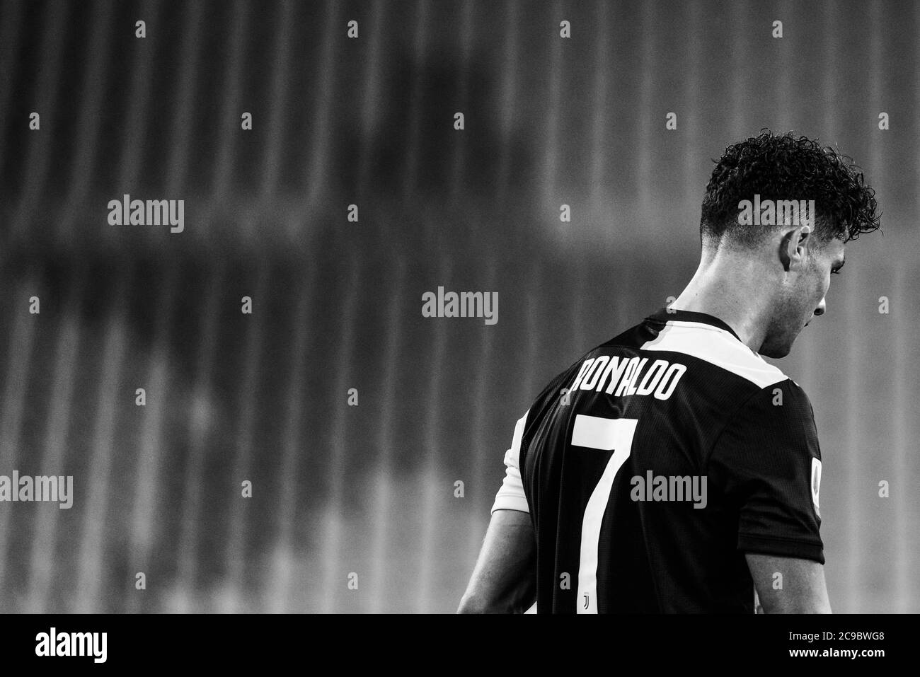 Cristiano Ronaldo von Juventus Enttäuschung während der Serie A Fußballspiel Juventus FC vs Lazio. Juventus FC gewann 2-1 gegen Lazio im Allianz Stadion Stockfoto