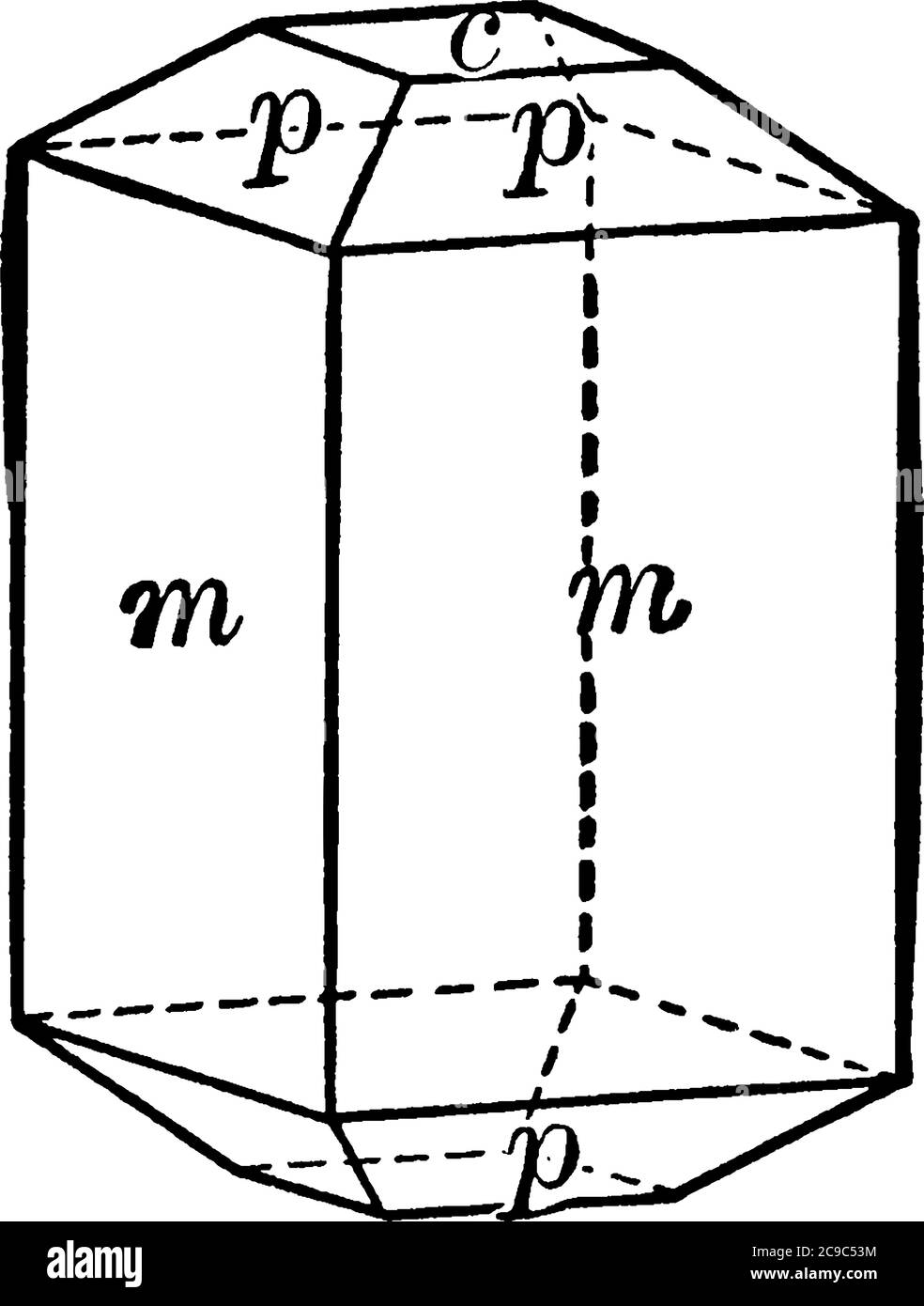 Vesuvianit, auch bekannt als Idocrase, ist ein grünes, braunes, gelbes oder blaues Silikat-Mineral, eine Vintage-Linienzeichnung oder Gravurillustration. Stock Vektor