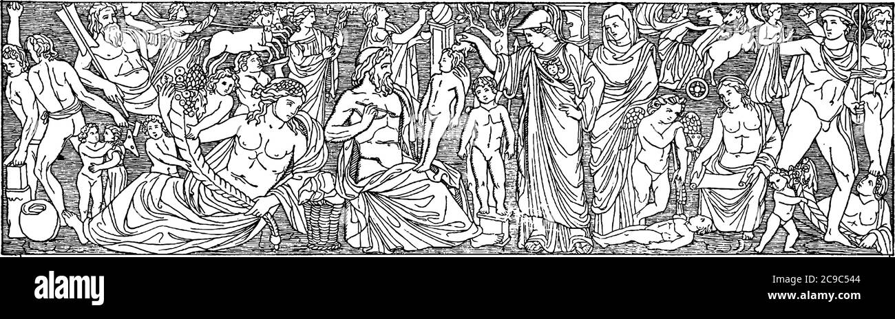 Promethus in der griechischen Mythologie ist ein Titan, Kulturheld und Trickster Figur, die mit der Schaffung des Menschen aus Ton gutgeschrieben wird, und die trotzt dem gott Stock Vektor