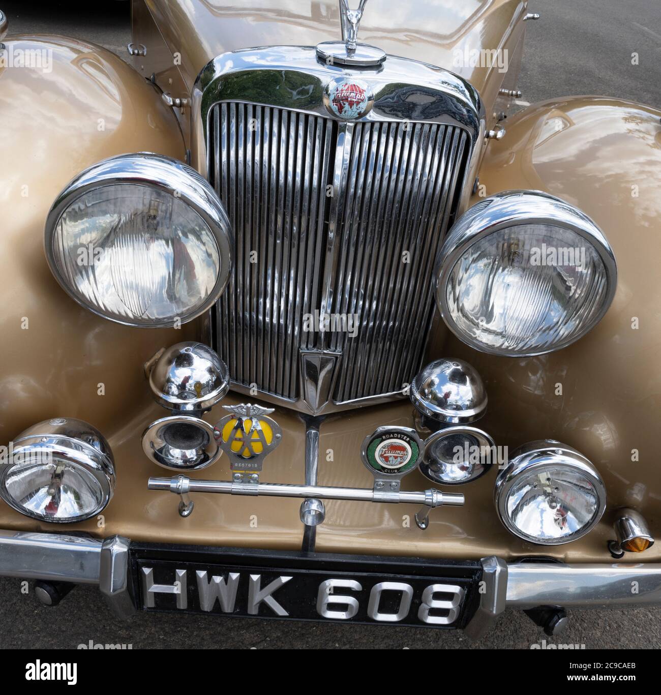Triumph Roadster historischer Motorwagen, der zwischen 1946 und 1949 von der britischen Standard Motor Company gebaut wurde Stockfoto