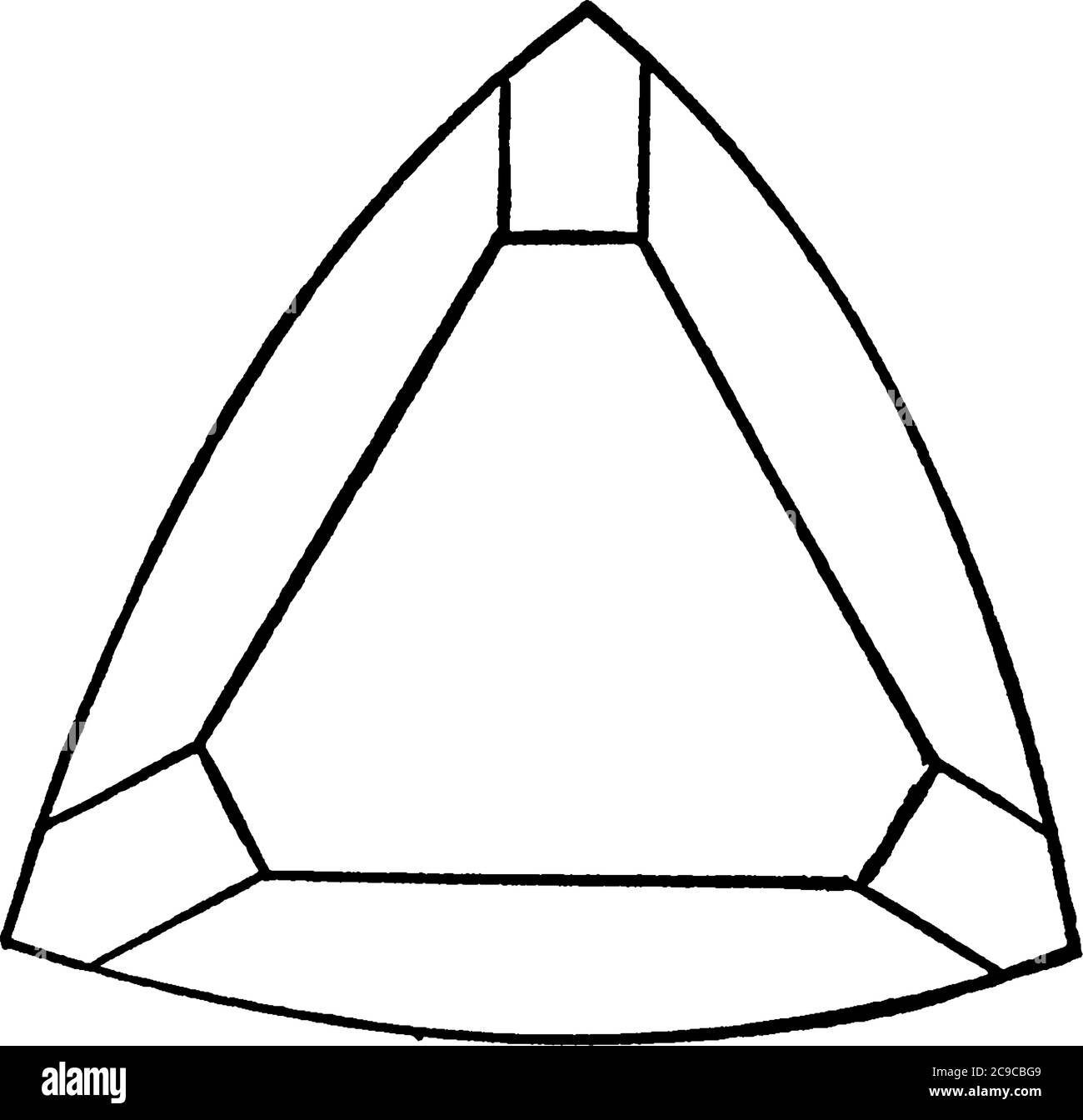 Turmalin ist ein kristallines Bor-Silikat-Mineral, das mit Elementen wie Aluminium, Eisen, Magnesium, Natrium, Lithium, Vintage-Linienzeichnung zusammengesetzt wird Stock Vektor