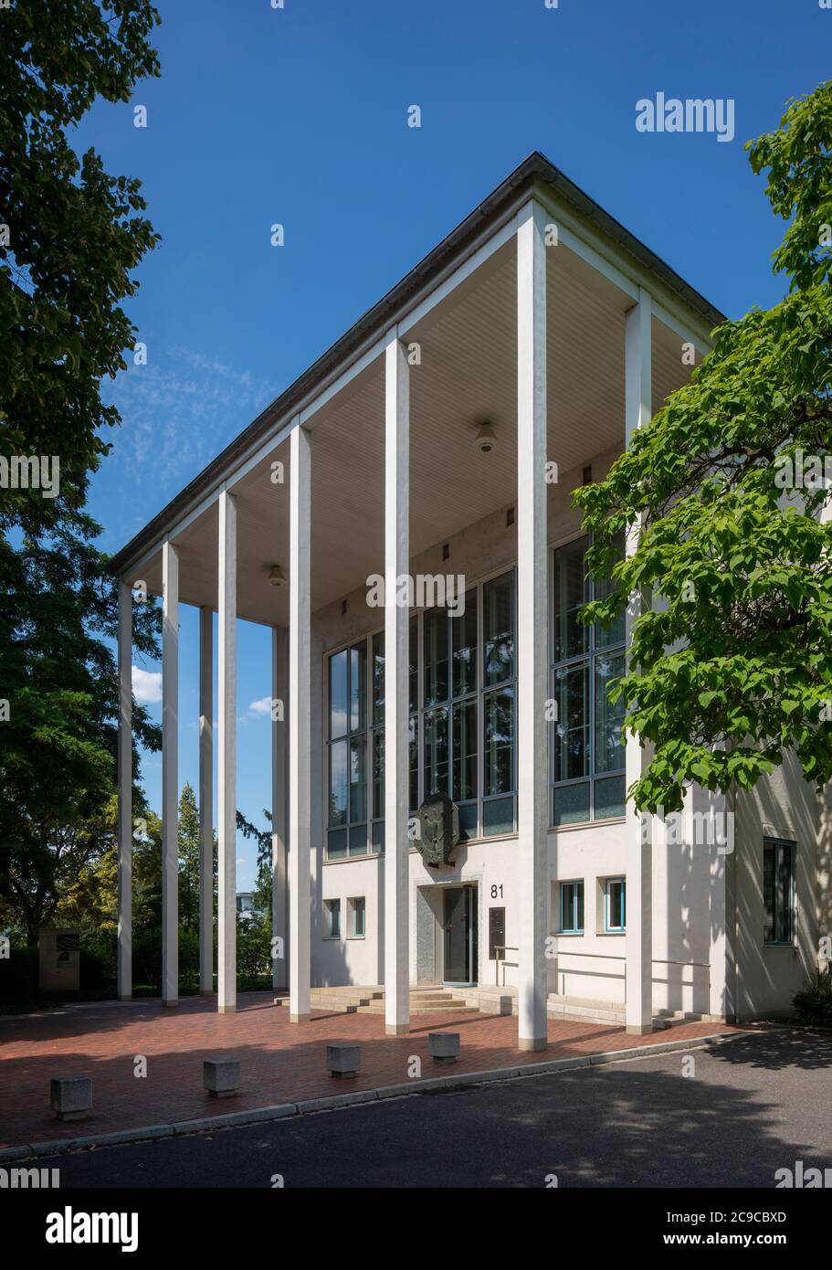 Bonn, Regierungsviertel (Bundesviertel, Parlamentsviertel), Gebäude des Bundesministeriums für das Post- und Fernmeldewesen, 1953-1954 von Josef Trimb Stockfoto