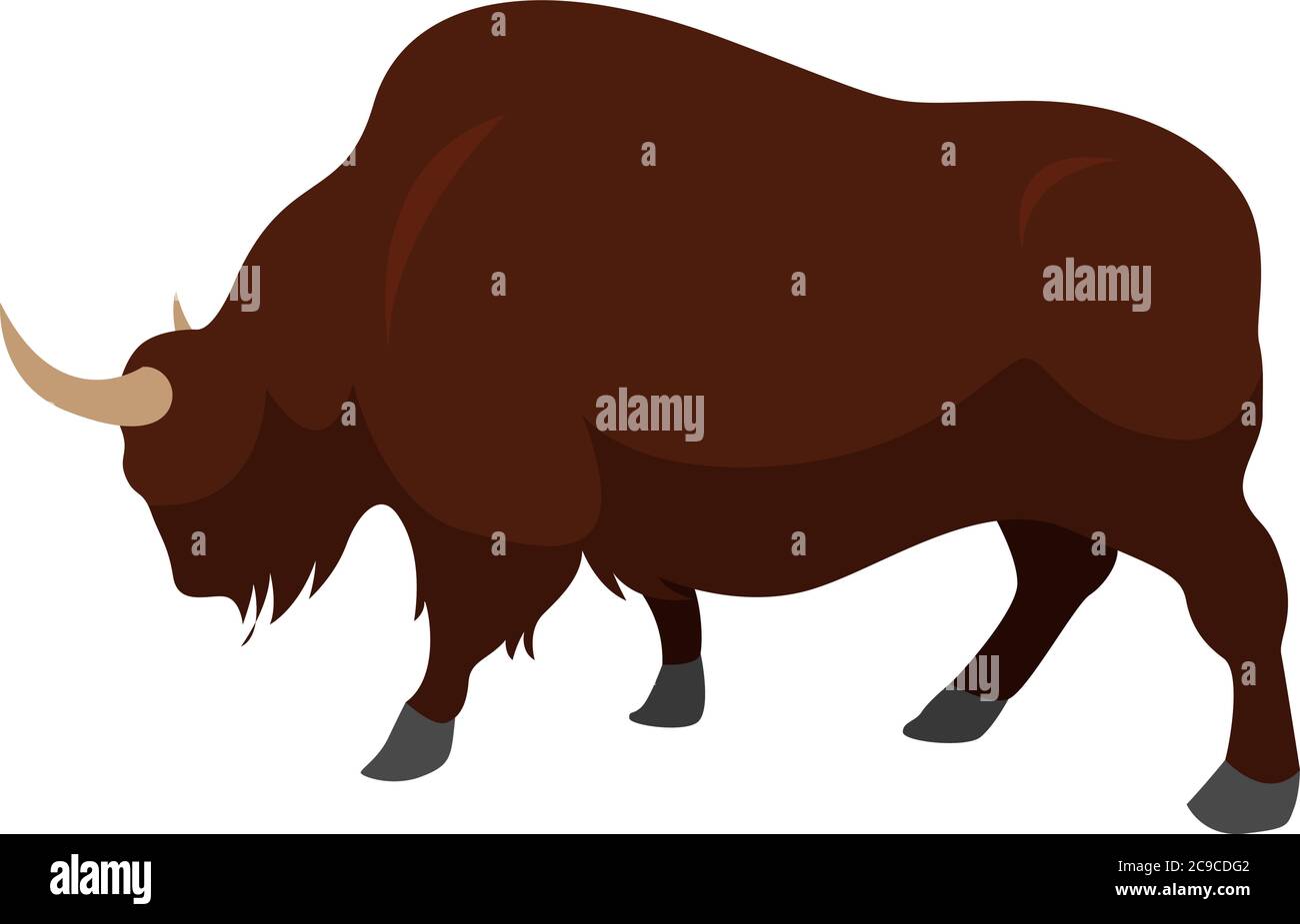 American Bison, Illustration, Vektor auf weißem Hintergrund Stock Vektor