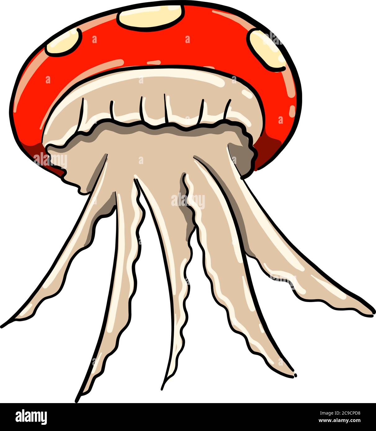 Quallen, Illustration, Vektor auf weißem Hintergrund Stock Vektor