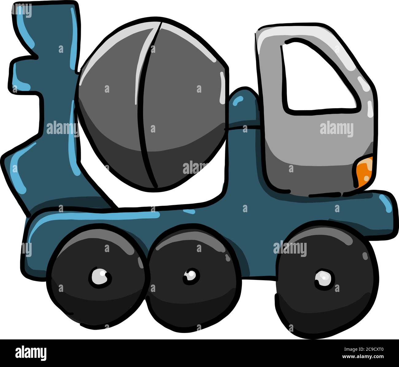 Zement-LKW, Abbildung, Vektor auf weißem Hintergrund Stock Vektor