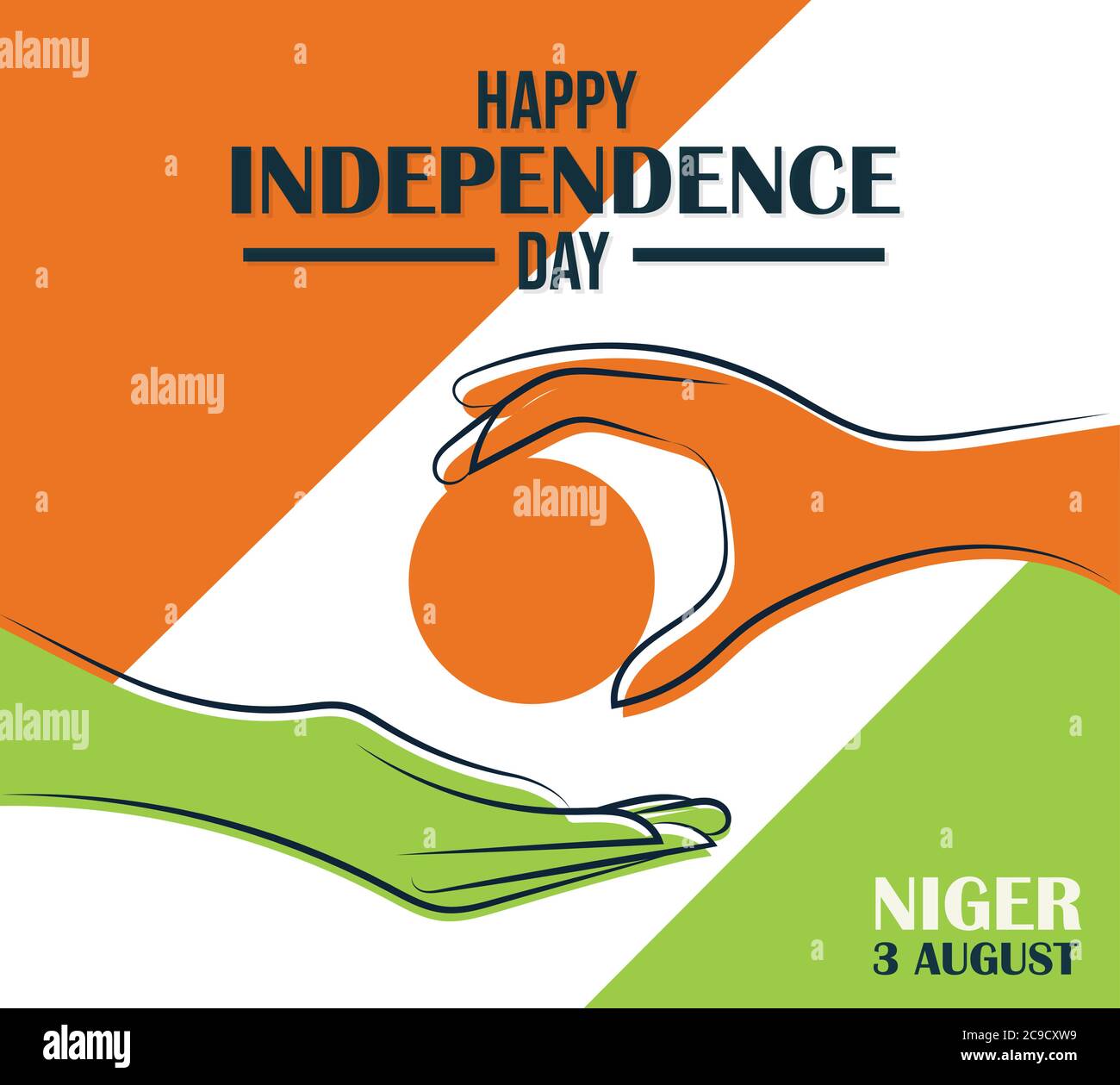 Happy Independence Day Niger, 3. August, Plakat, flache Illustration, Vektor Stock Vektor