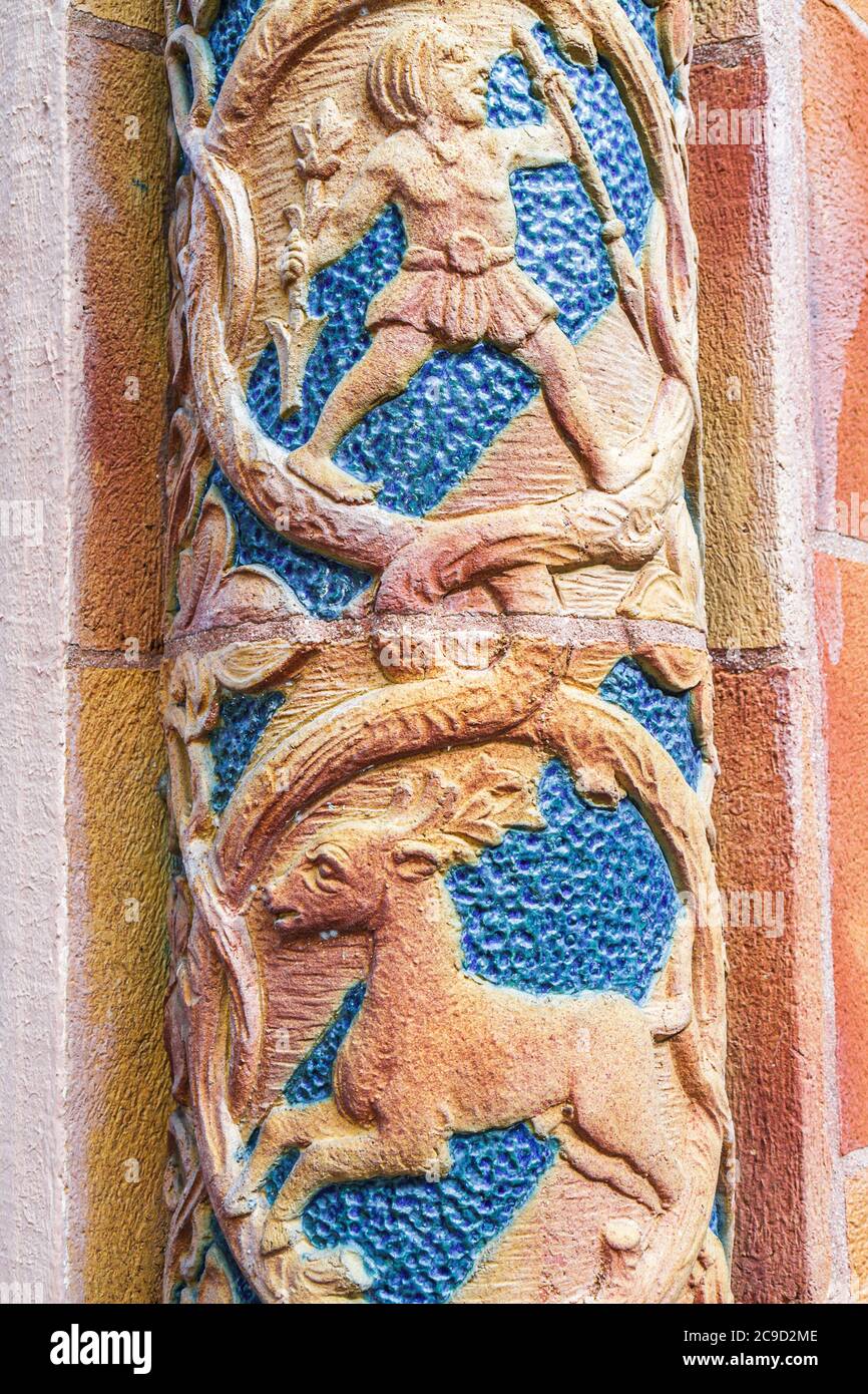 Sasota Florida, Ringling Museum of Art, Anwesen, Gatehouse, ornamentale Spalte, Besucher reisen Reise touristischer Tourismus Wahrzeichen Kultur c Stockfoto