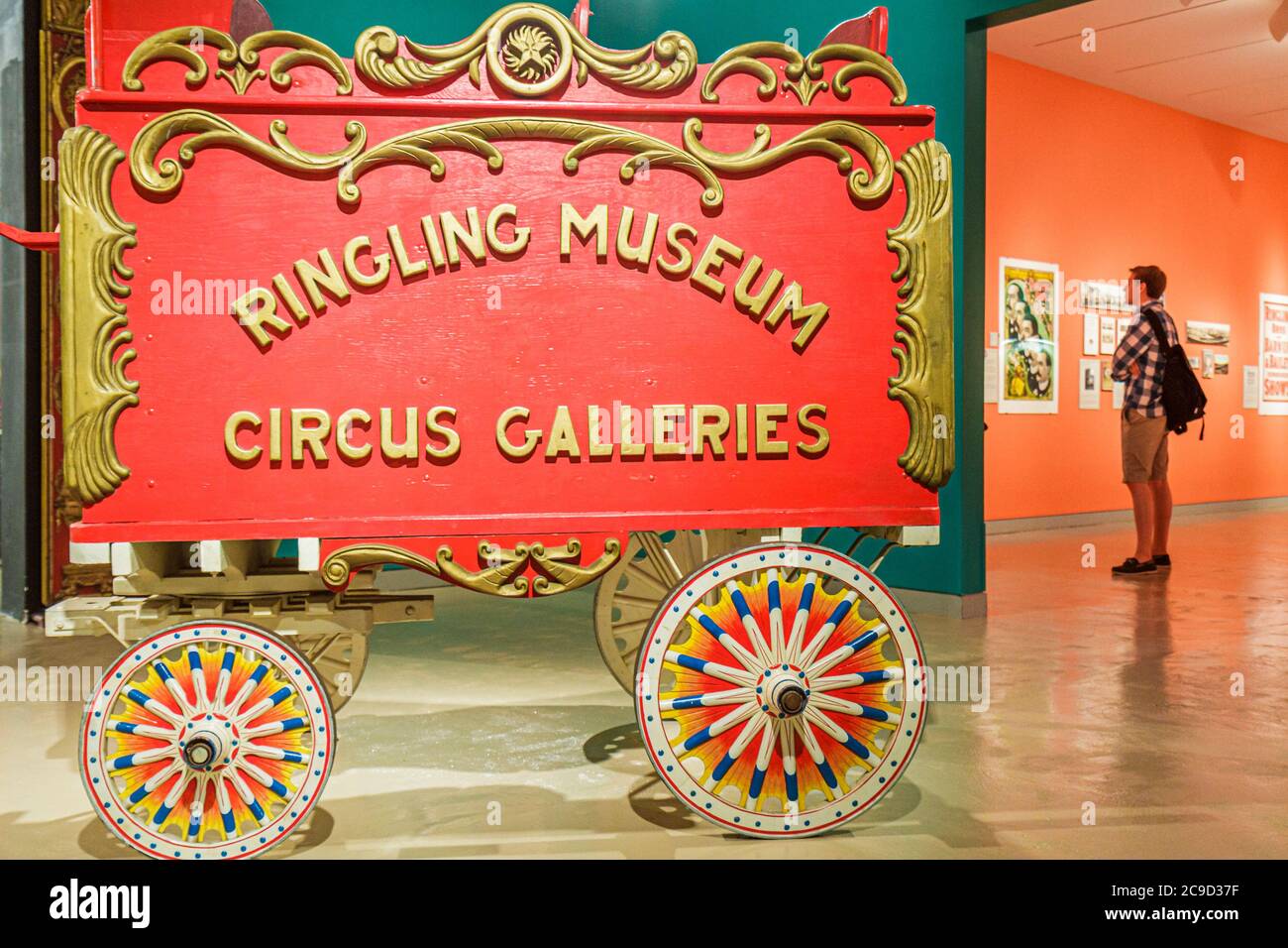 Das Museum für Kunst, Anwesen, Zirkusmuseum, Wagon, FL100531127, liegt in Florida, John & Mable Ringling Museum of Art Stockfoto