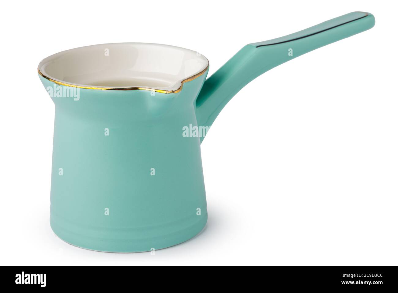 Keramik-türkin oder Milchkännchen isoliert auf weiß Stockfoto