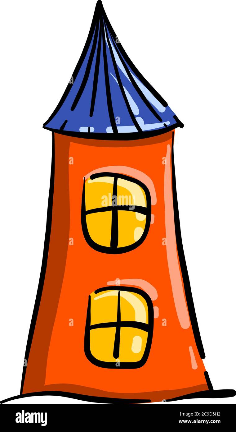 Roter Turm, Illustration, Vektor auf weißem Hintergrund Stock Vektor