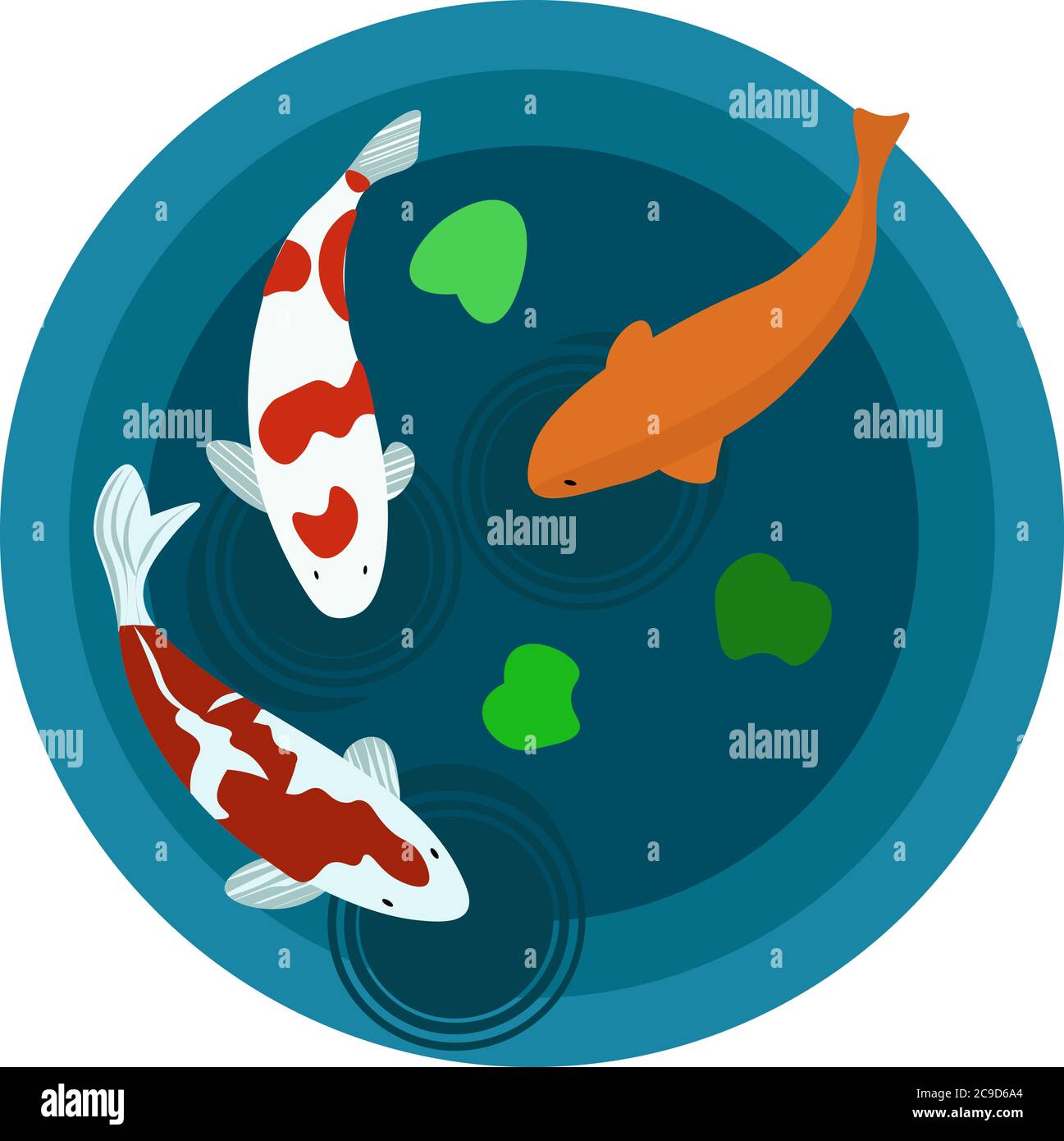 Koi Karpfen, Illustration, Vektor auf weißem Hintergrund Stock Vektor