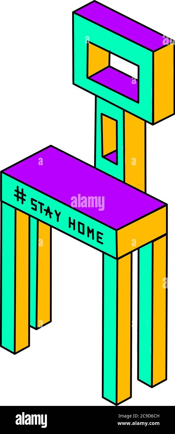 3D Stuhl, Illustration, Vektor auf weißem Hintergrund Stock Vektor