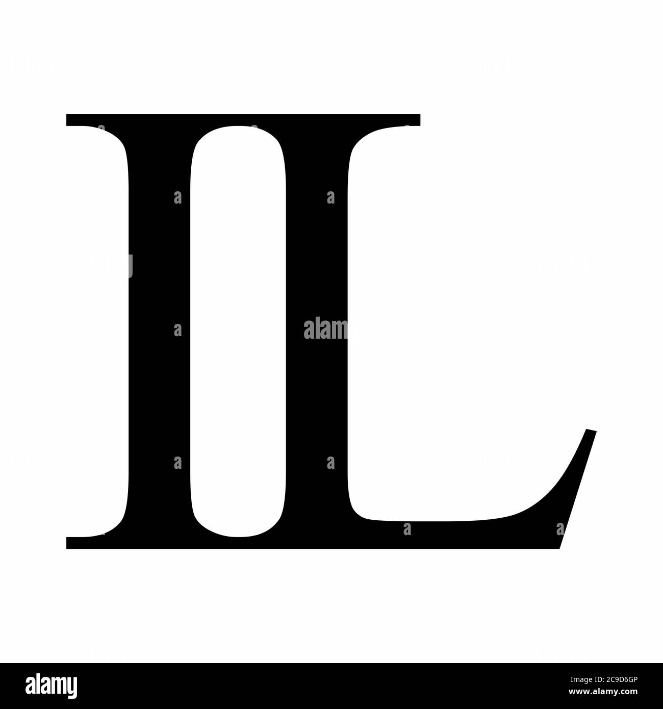 Lateinischer Buchstabe mittelwalisisches LL-Symbol Stock Vektor