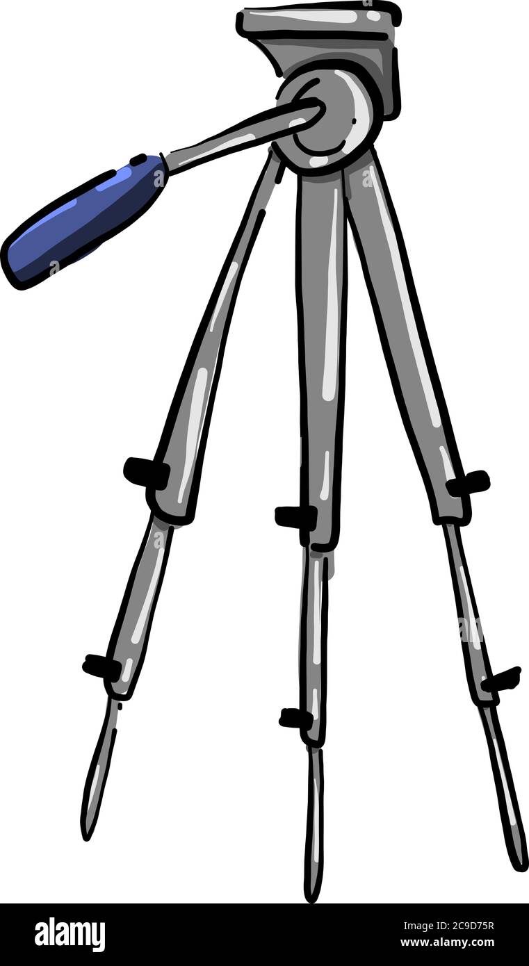 Ständer für Kamera, Illustration, Vektor auf weißem Hintergrund Stock Vektor