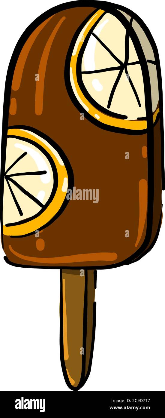Eis mit Zitrone, Illustration, Vektor auf weißem Hintergrund Stock Vektor Eis mit Zitrone, Illustration, Vektor auf weißem Hintergrund Stock Vektor