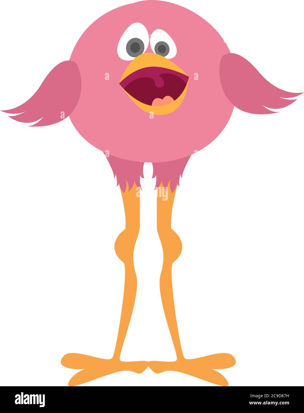 Rosa Vogel, Illustration, Vektor auf weißem Hintergrund Stock Vektor