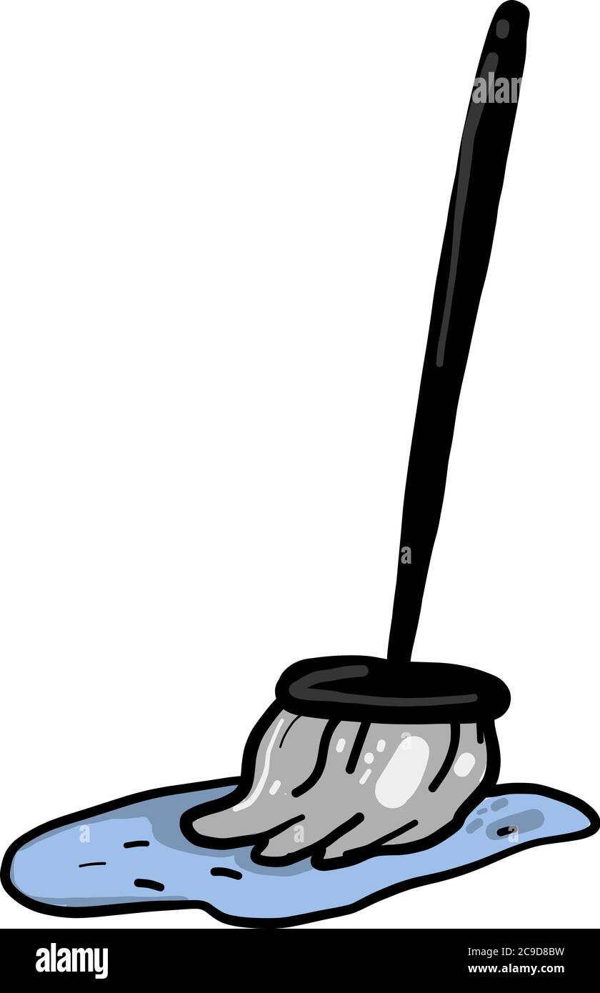 Nassmopp, Illustration, Vektor auf weißem Hintergrund Stock Vektor
