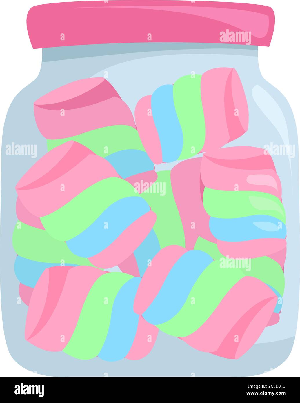 Marshmallow, Illustration, Vektor auf weißem Hintergrund Stock Vektor