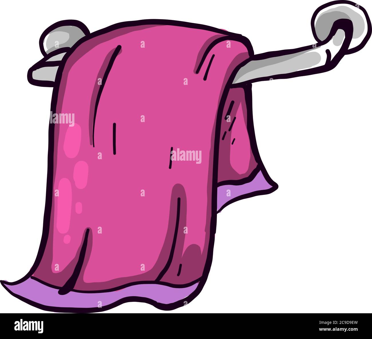 Rosa Handtuch, Illustration, Vektor auf weißem Hintergrund Stock Vektor