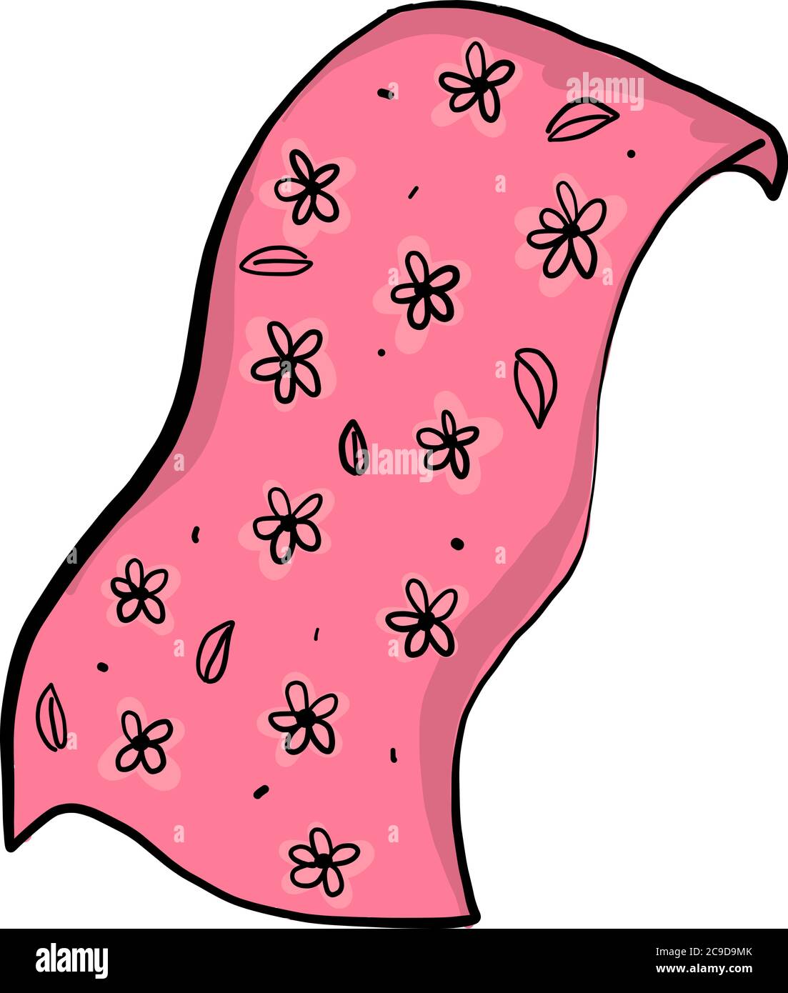Rosa Handtuch, Illustration, Vektor auf weißem Hintergrund Stock Vektor