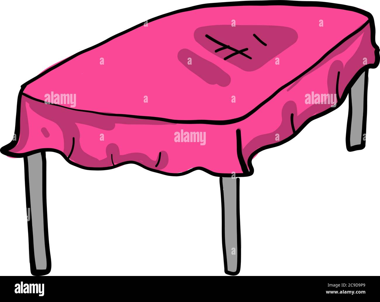 Rosa Tabelle, Illustration, Vektor auf weißem Hintergrund Stock Vektor