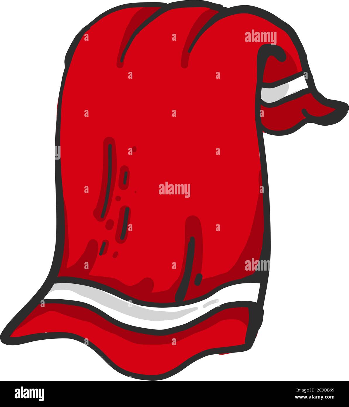 Rotes Handtuch, Illustration, Vektor auf weißem Hintergrund Stock Vektor