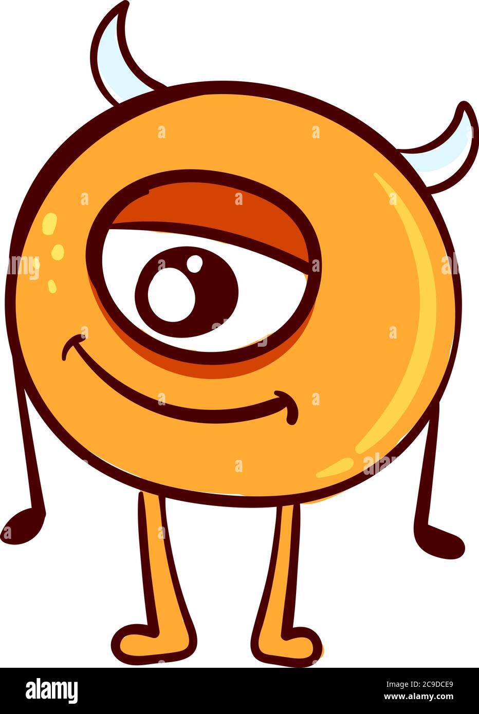 Monster mit einem Auge, Illustration, Vektor auf weißem Hintergrund Stock Vektor