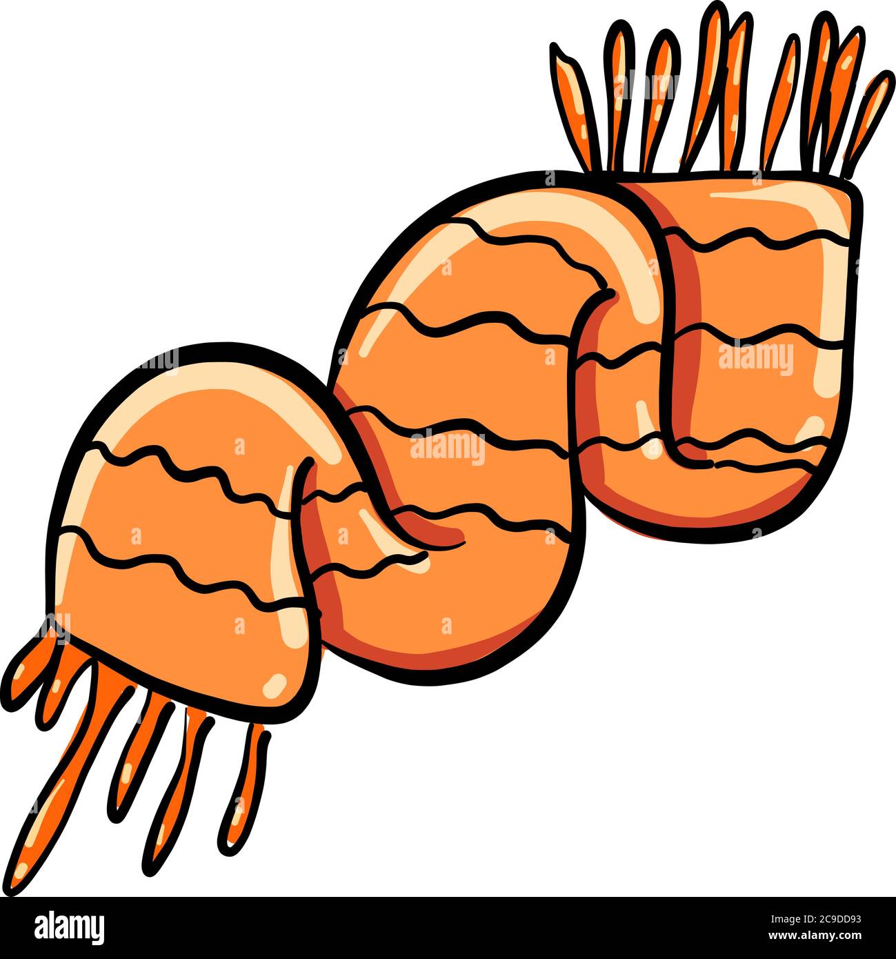 Orangefarbener Schal, Illustration, Vektor auf weißem Hintergrund Stock Vektor