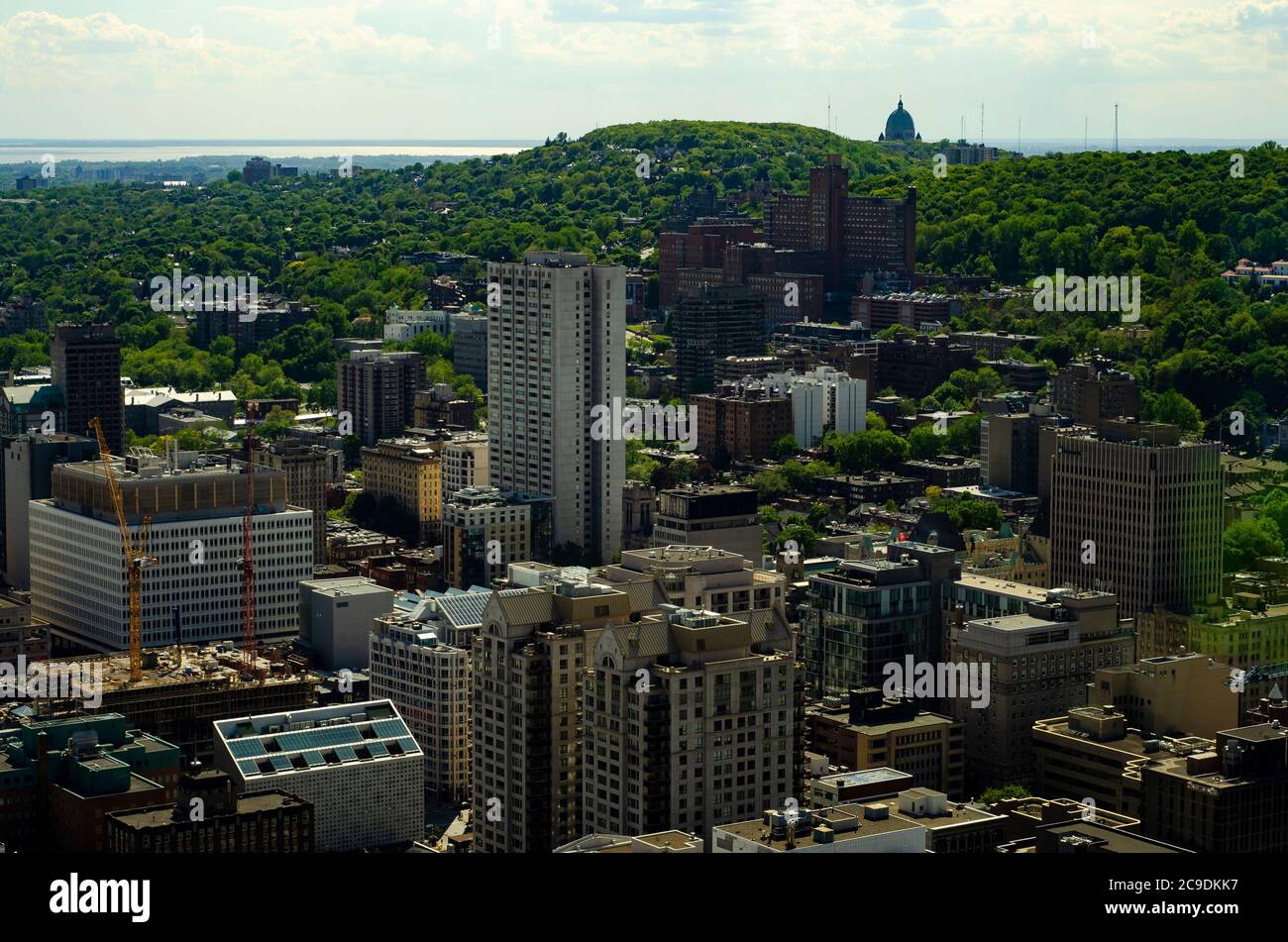 Eine Reihe bekannter und berühmter Gebäude aus der Skyline von Montreal, vom Place Ville Marie aus gesehen Stockfoto