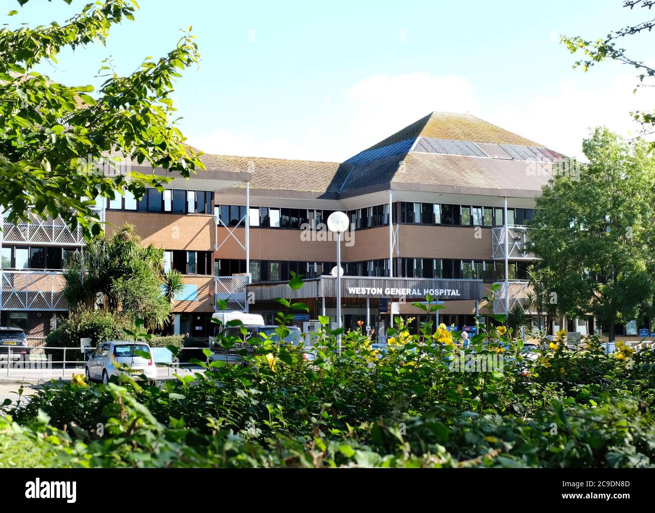 Juli 2020 - Weston Allgemeinkrankenhaus, in Weston super Mare, North Somerset, UK. Die für neue Einweisungen geschlossen wurden, da sie voll von Covid-19-Patienten waren Stockfoto