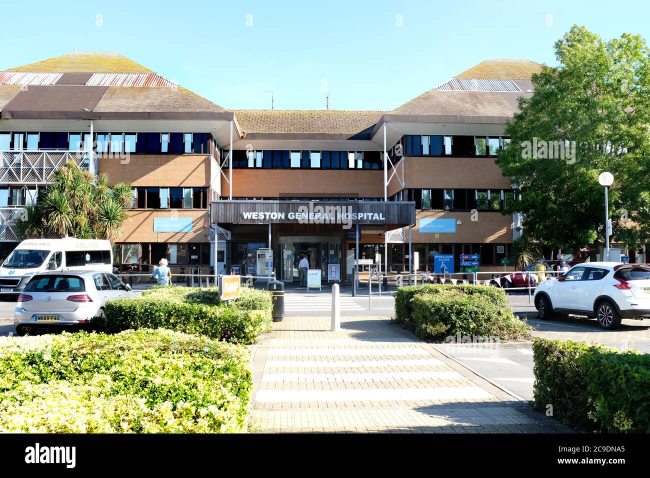 Juli 2020 - Weston Allgemeinkrankenhaus, in Weston super Mare, North Somerset, UK. Die für neue Einweisungen geschlossen wurden, da sie voll von Covid-19-Patienten waren Stockfoto