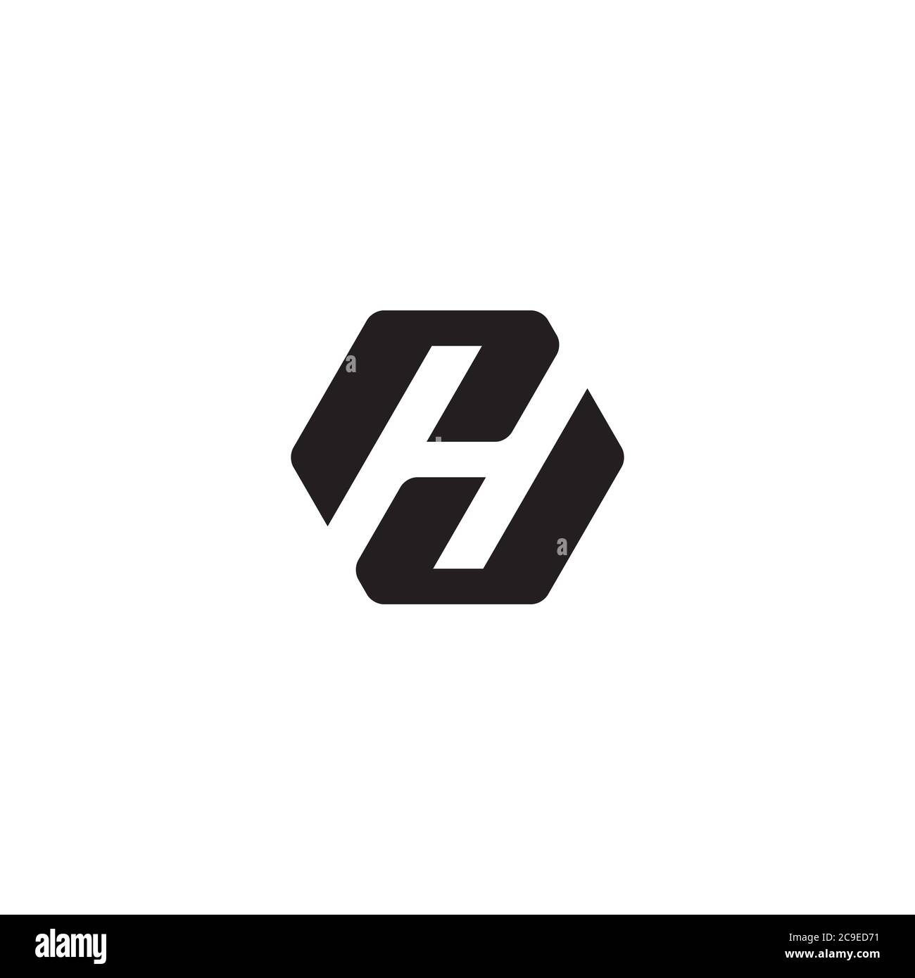 Buchstabe H und Hexagon-Logo / Symbol-Design Stock Vektor