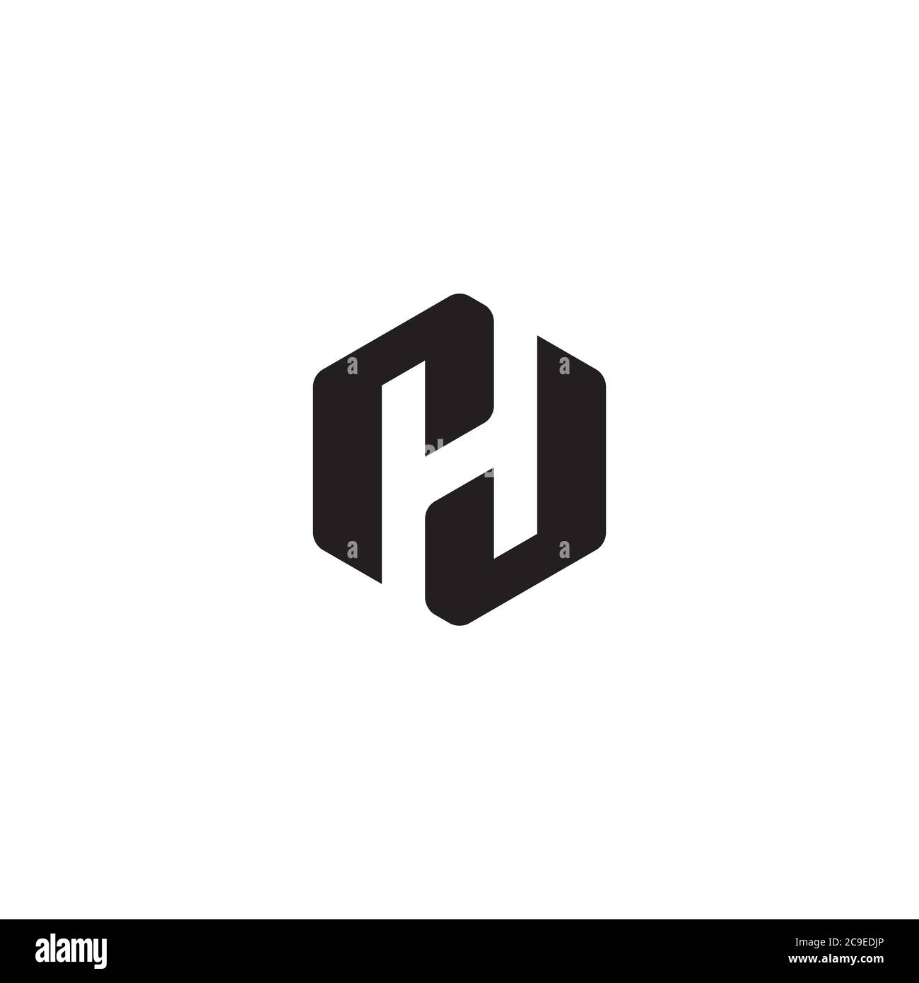 Buchstabe H und Hexagon-Logo / Symbol-Design Stock Vektor