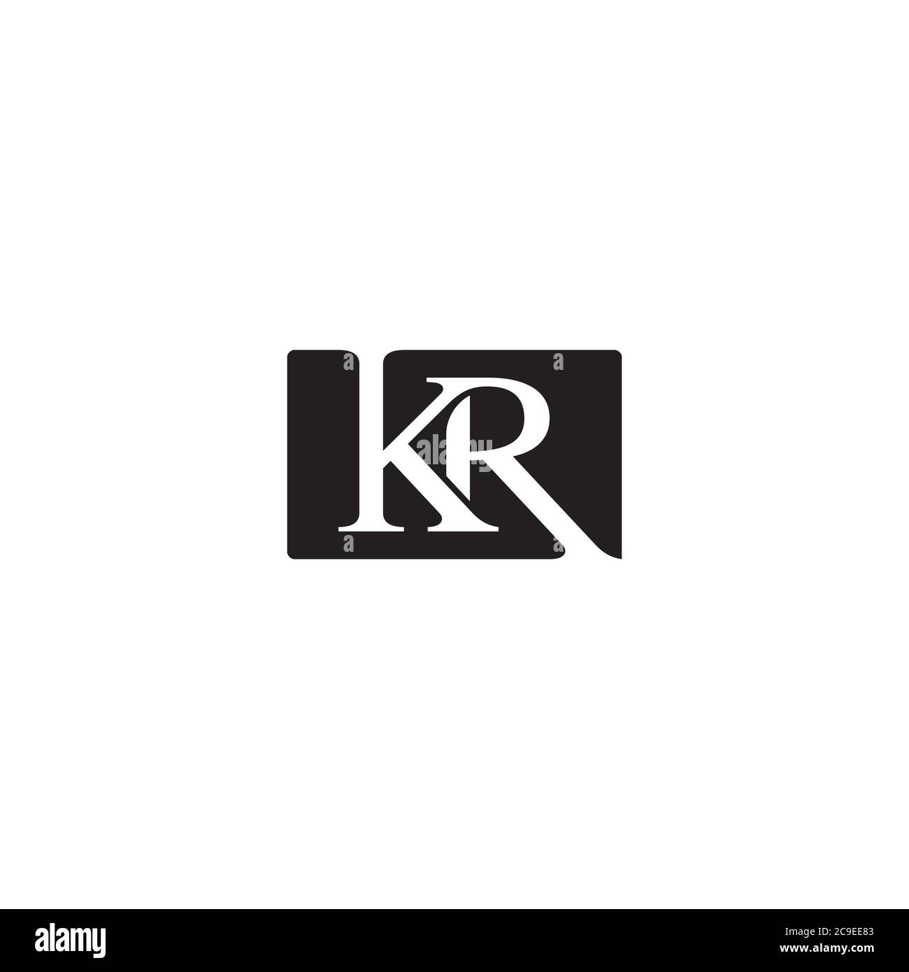KR-Logo/Icon-Design mit dem Buchstaben Stock Vektor