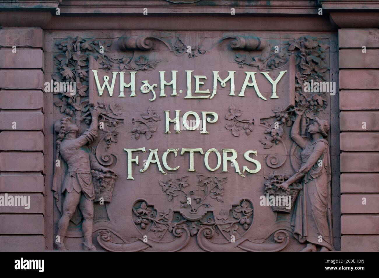 Ein Hop Factors Zeichen auf der Außenseite EINES Gebäudes in Borough, London, Großbritannien Stockfoto