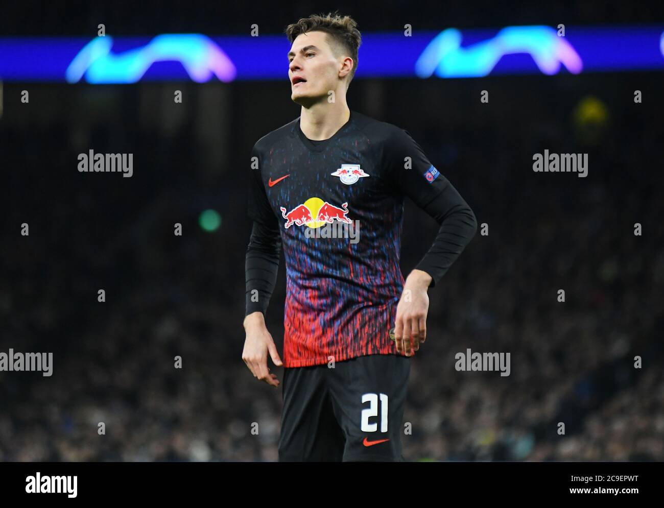 LONDON, ENGLAND - 19. FEBRUAR 2020: Patrick Schick aus Leipzig im Bild während der ersten Etappe der UEFA Champions League Runde von 16 zwischen Tottenham Hotspur FC und RB Leipzig im Tottenham Hotspur Stadion 2019/20. Stockfoto